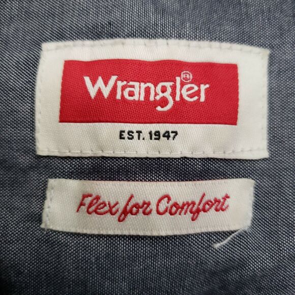 Wrangler Men's Shirt Size 2XL Flex for Comfort Button Long Sleeve Stretch Woven - Picture 8 of 11